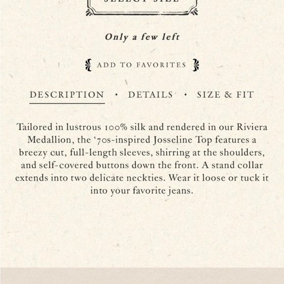 NWT Doen Josseline Silk Button Tie Neck Blouse Top Red Rouge Riviera Medallian - Picture 11 of 11